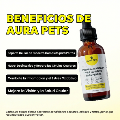 AuroPets Potente apoyo para limpiar los residuos celulares, a nutrir y a rejuvenecer las células oculares
